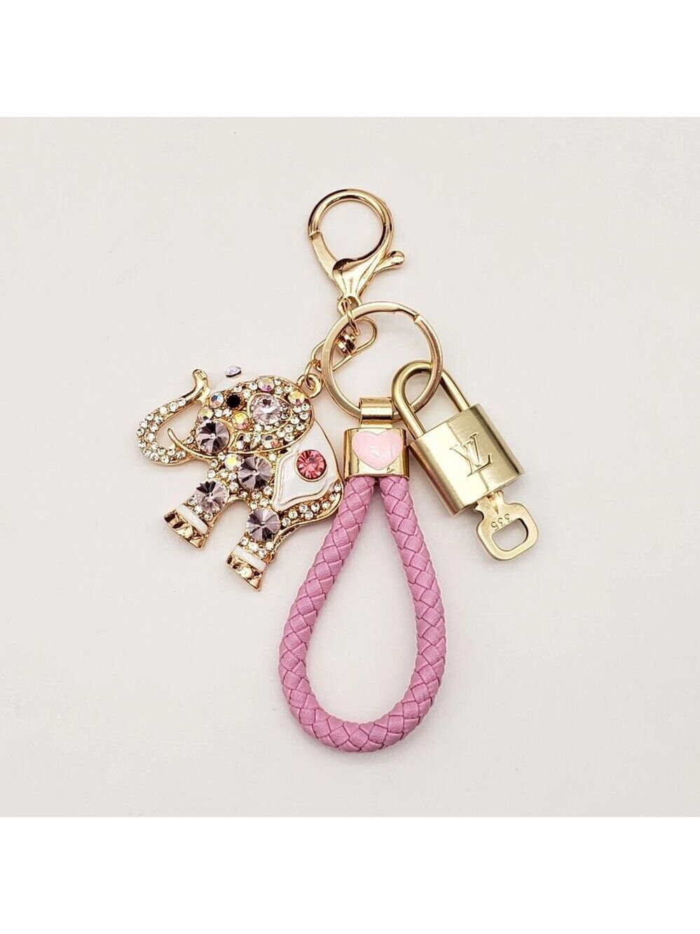 Authentic Louis Vuitton Lock & Key with unbranded Elephant Bagcharm, Keycharm